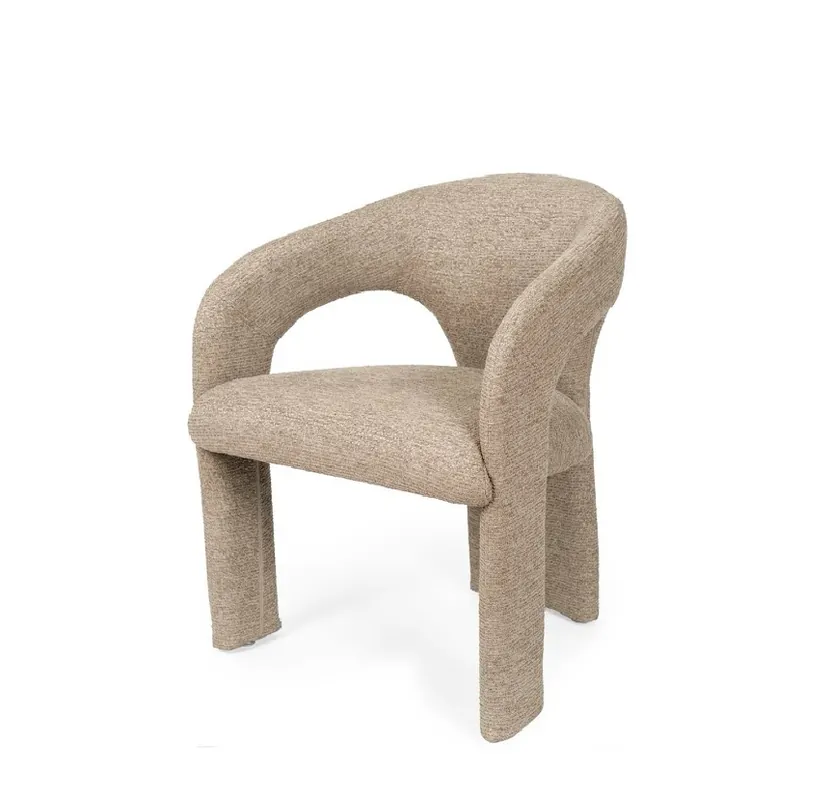 Silla LORETTA diseño organico tapizado taupe - Sillas