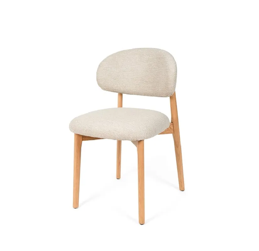 Silla WANDA madera natural tela beige - Sillas