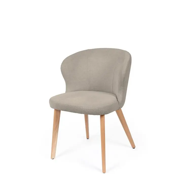 Silla TANYA madera natural tela taupe - Sillas