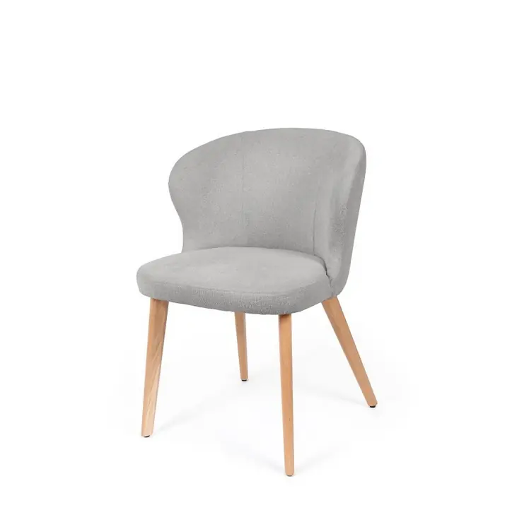 Silla TANYA madera natural tela gris - Sillas
