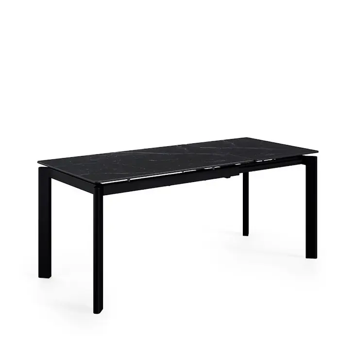 Mesa extensible CONSTANCE porcelanico negro 120-180×80 cm