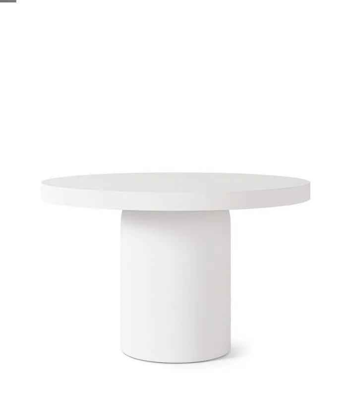 Mesa redonda cemento blanco THELMA 90 cm - Mesas de comedor