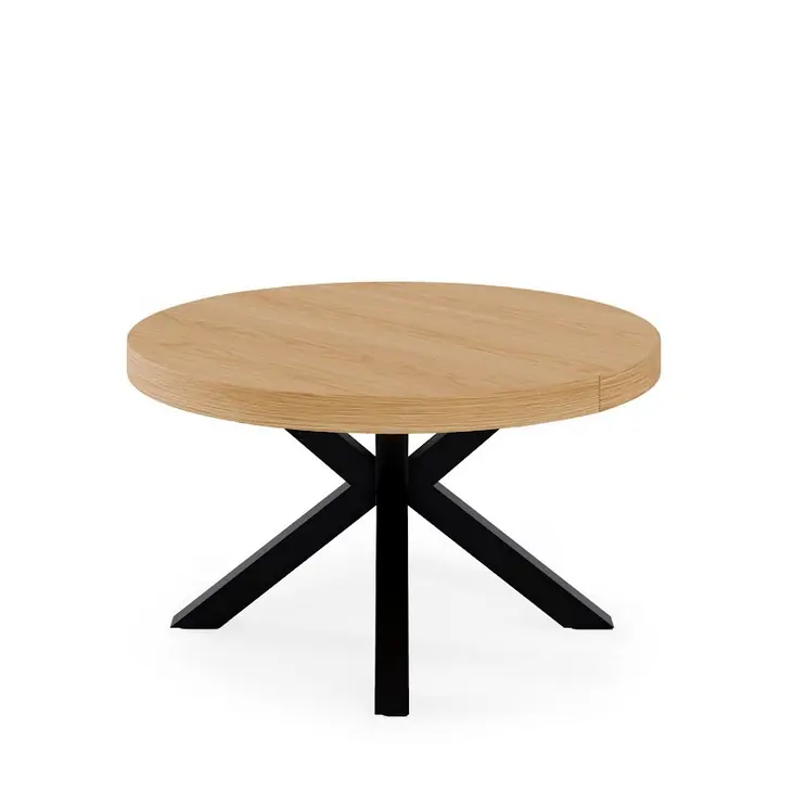 Mesa redonda extensible MILDRED roble negro 100-150 cm