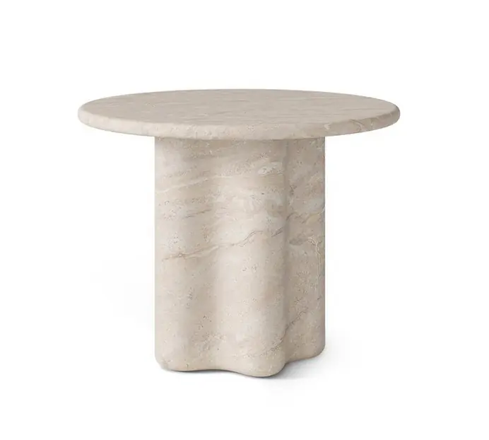 Mesa Michelle redonda marmol travertino 100 cm - Mesas de comedor