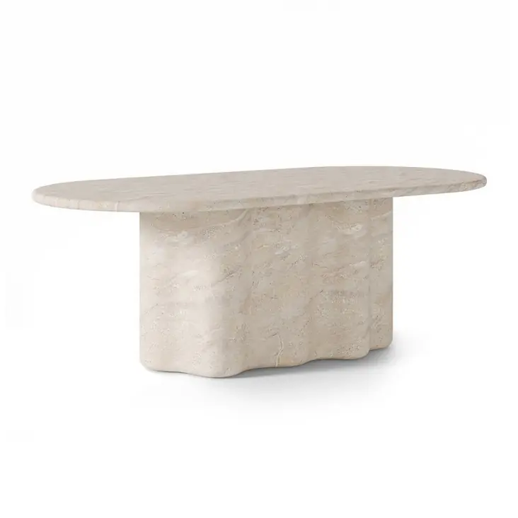 Mesa Lorraine marmol travertino 220×109 cm - Mesas de comedor