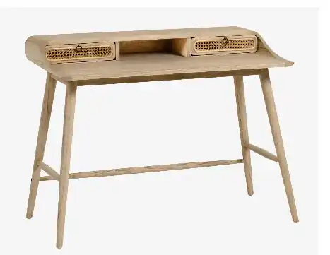 Escritorio Dakar madera natural ratan trenzado - Escritorios