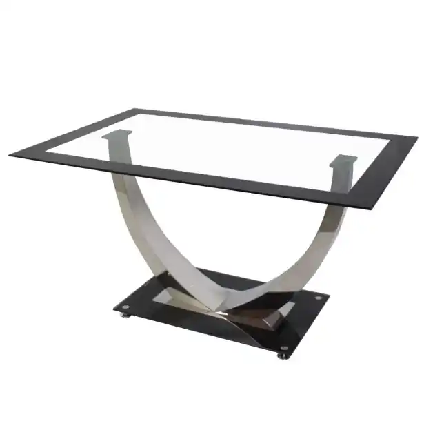 Mesa Unique negra patas cromadas 140x90x75cm - Mesas de comedor
