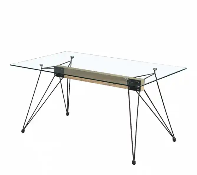 Mesa comedor Spider cristal metal 140x90x75cm - Mesas de comedor