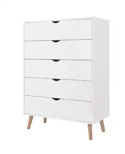 Cómoda Fiano blanca 80x40x110cm - Comodas Sinfonier