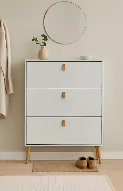 Zapatero Anzio blanco 80×23.5×128.5 cm - Zapateros