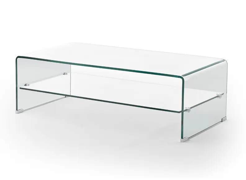 Mesa de centro cristal con balda 110×55 - Mesas de centro y auxiliares