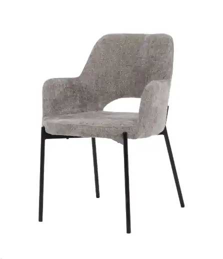 Silla Sora metal negro tela gris - Sillas