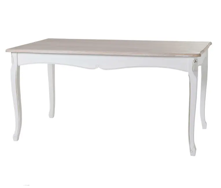 Mesa de comedor romántica madera blanco provenza 160×80 cm - Mesas de comedor