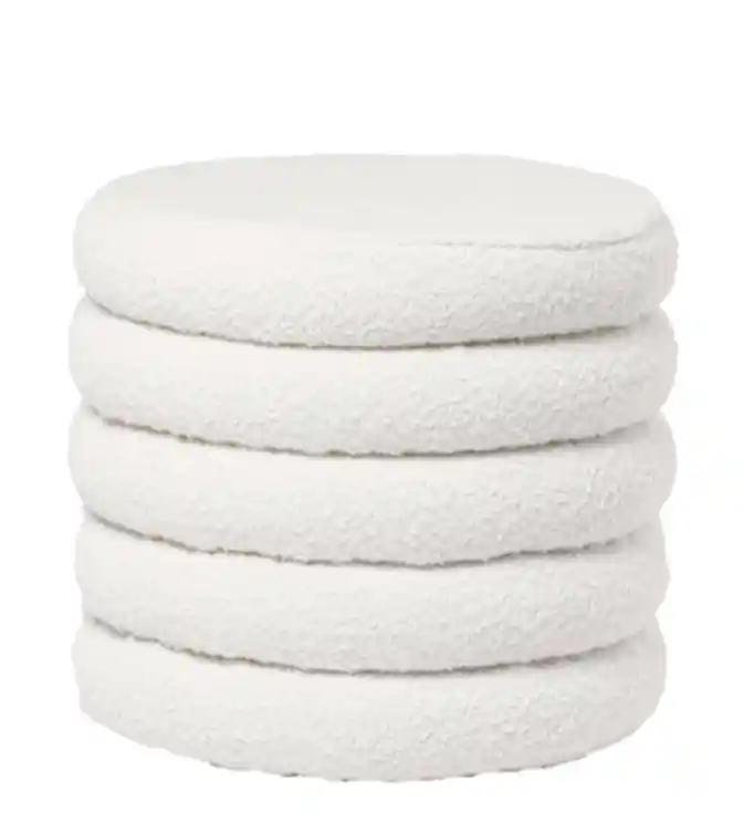 Puff Harry tapizado blanco 40cm - Puffs