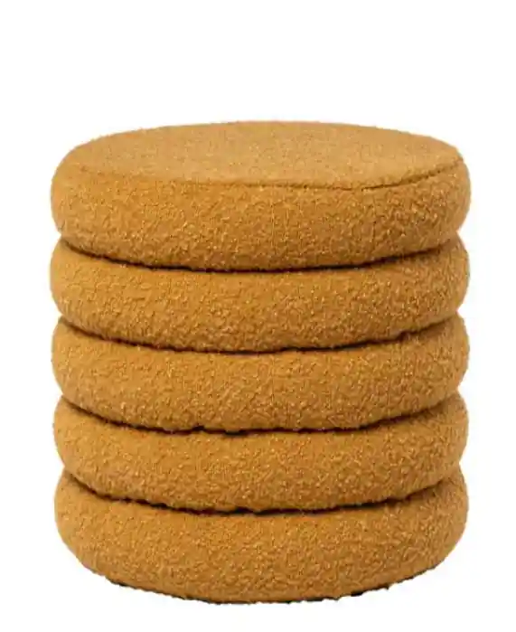 Puff Harry tapizado mostaza 40cm - Puffs
