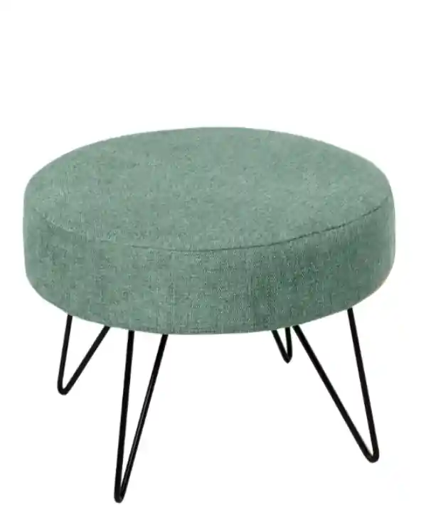 Puff Aron tapizado menta y patas 60cm - Puffs