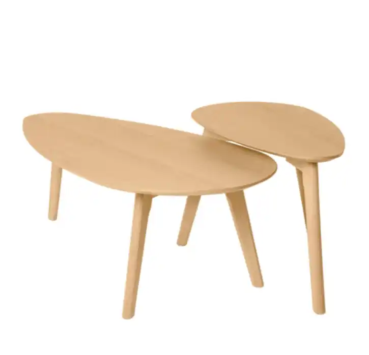 Set mesas centro Conrad roble 100x50cm-75x35cm
