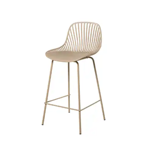 Taburete Peyton polipropileno beige 65,5 cm - Taburetes y puff