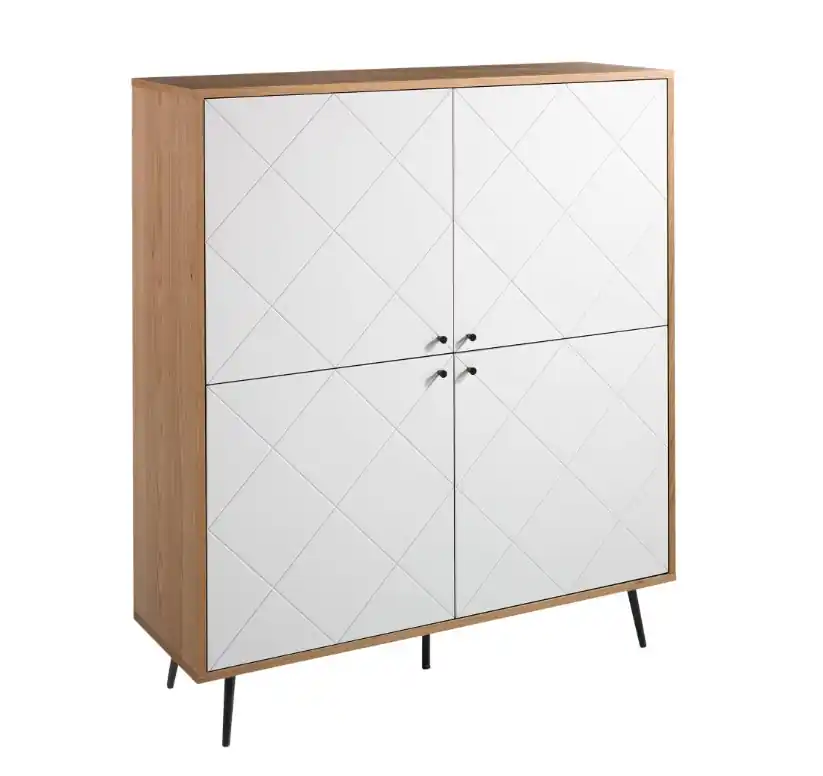Aparador alto cesena blanco mate roble 118×134 - Aparadores