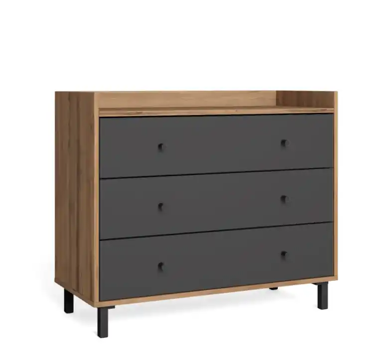 Comoda Malta nogal sabi pizarra 91cm - Comodas Sinfonier