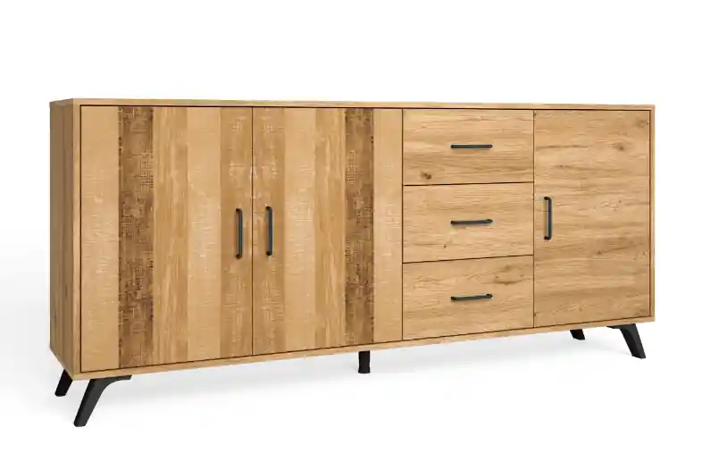 Aparador nordic en madera natural serigrafia 180x40cm - Aparadores