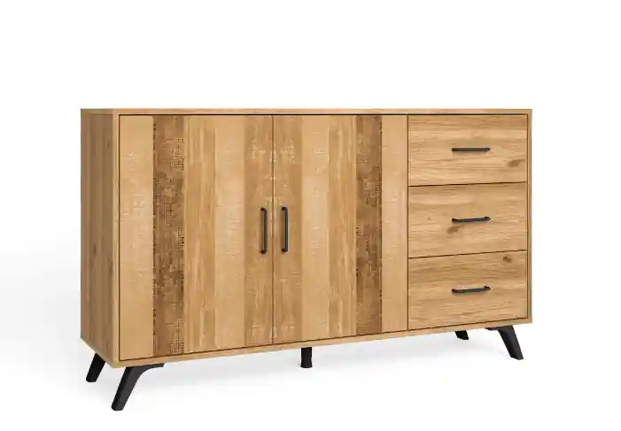 Aparador nordic en madera natural serigrafia 136x40cm - Aparadores