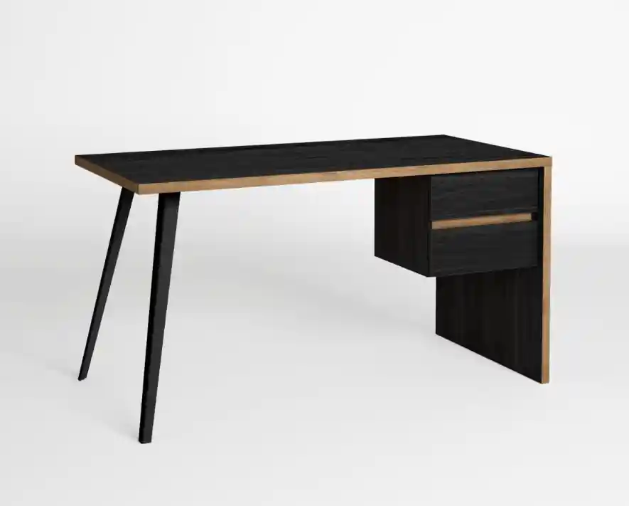 Escritorio Rio3 negro bocamina y natural 136x68cm - Escritorios