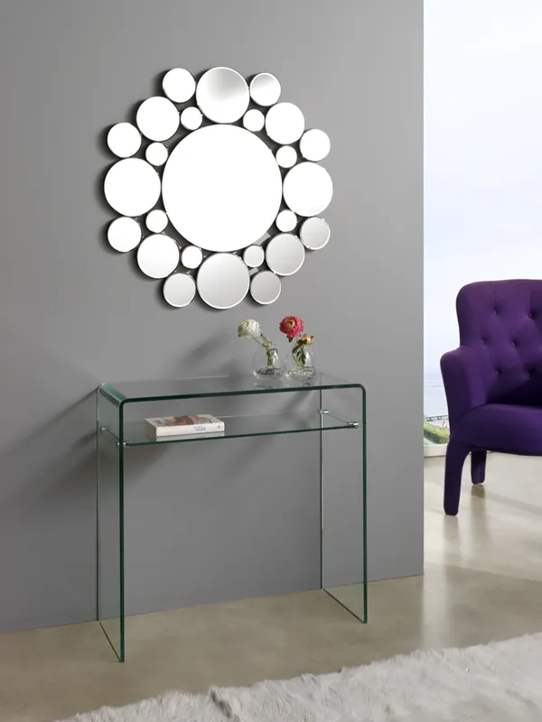 Consola cristal con balda 80cm - Consolas