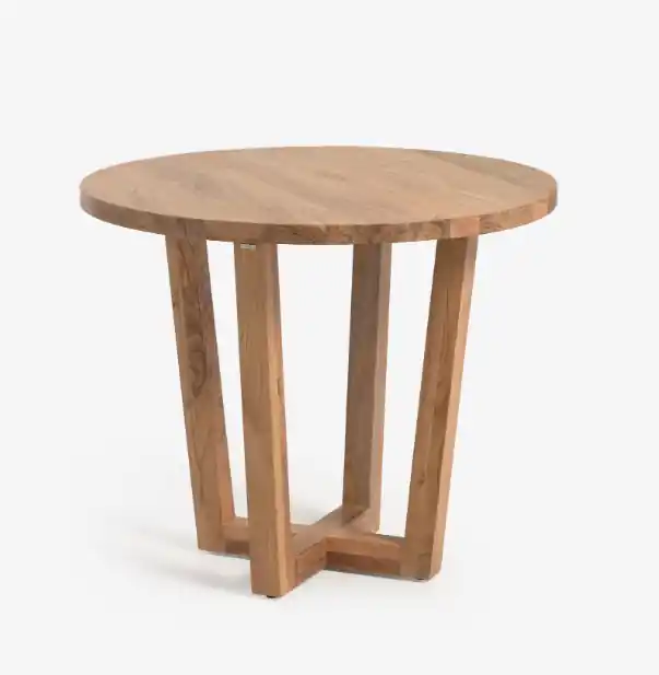 Mesa redonda Alfama madera maciza de acacia natural 90cm - Mesas de comedor