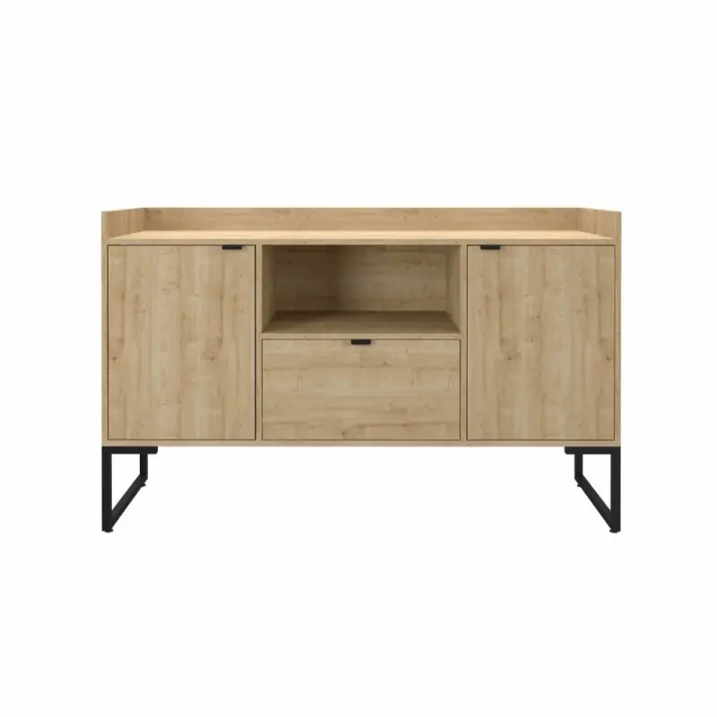 Aparador buffet Anika roble y metal negro 135cm - Aparadores