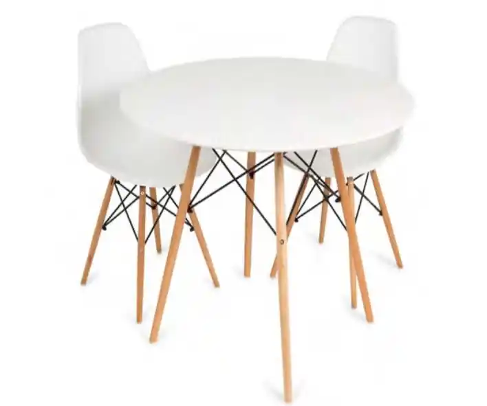 Mesa circular mod. Cáster redonda blanca 100 cm - Mesas