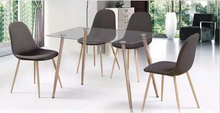 Mesa comedor cristal mod. Adara 120x70x75cm - Mesas de comedor