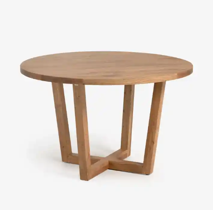 Mesa redonda Alfama madera maciza de acacia natural 120cm - Mesas de comedor