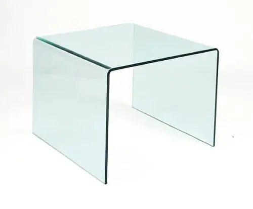 Mesa auxiliar cristal templado 60×60 - Mesas de centro y auxiliares