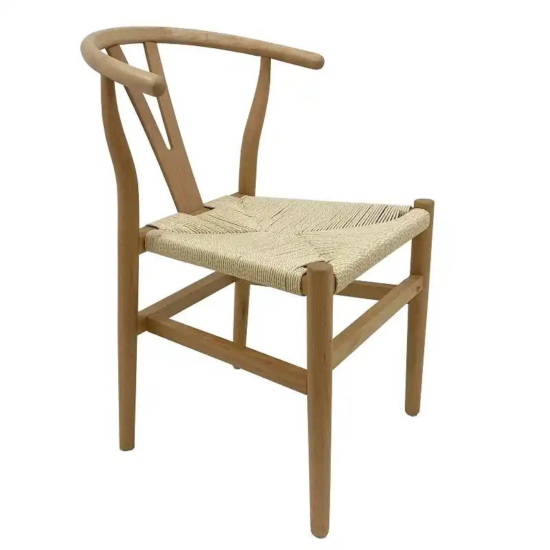 Silla Wishbone madera de haya y fibra trenzada - Sillas madera