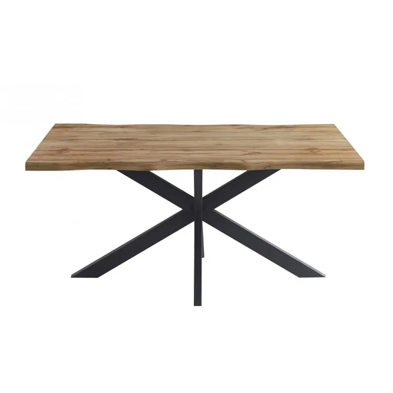 Mesa comedor Rol metal negro y roble 150x90cm - Mesas de comedor