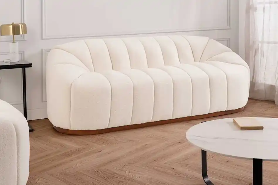 Sofa Hygge boucle blanco 3 plazas 216 cm - Sofas