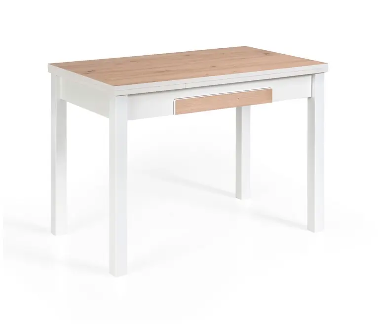 Mesa de cocina Bari blanco roble 100-160×60