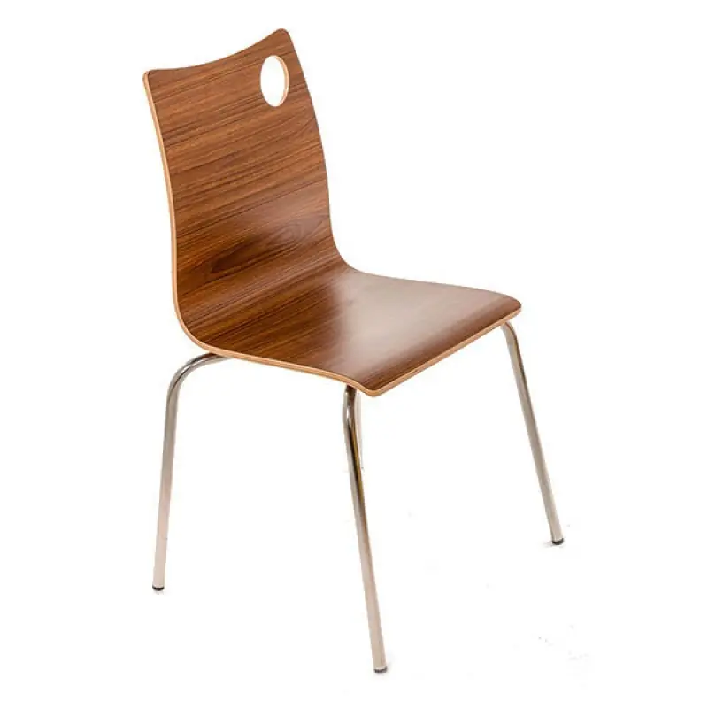 Silla apilable madera curvada laminado nogal - Sillas hosteleria
