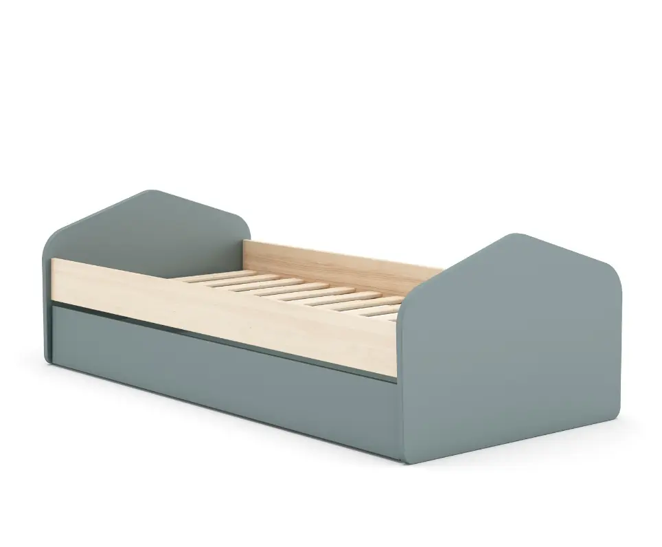 Bicama infantil Estefania verde kaki 90×190/200 cm - Camas y canapes