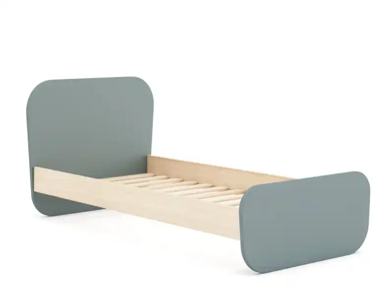 Cama infantil Esteban verde kaki 90×190 cm - Camas y canapes