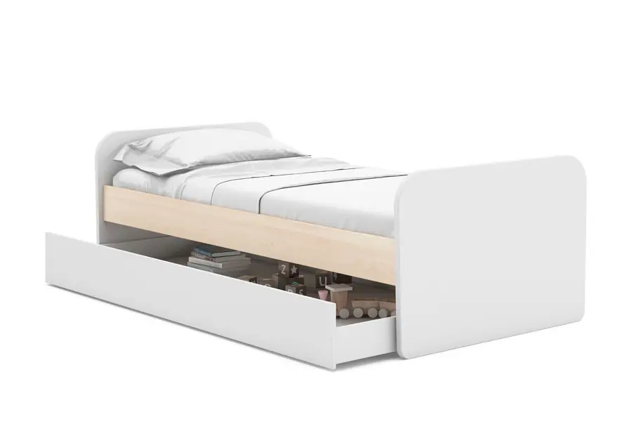 Cama infantil Esteban cera blanca 90×190/200 cm - Camas y canapes