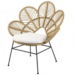 Sillón Florencia de ratán beige - Sillas de Acero