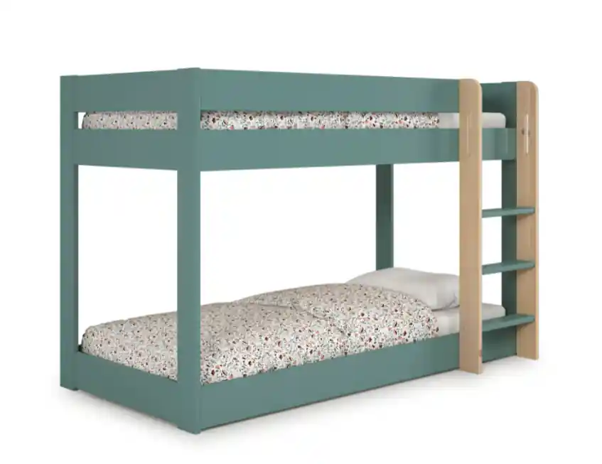Cama litera Montessori verde petrol 90×190 - Camas y canapes