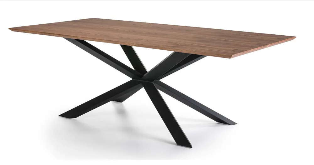 Mesa nogal acero negro Toulosse 200×100 - Mesas de comedor