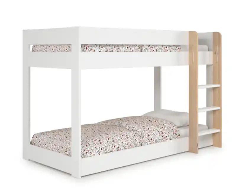 Cama litera Montessori blanco 90×190 - Camas y canapes