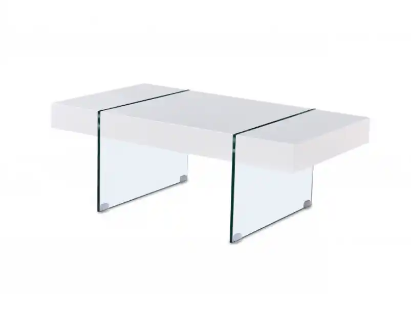 Mesa de centro Clara cristal blanco 110x60cm - Mesas de centro y auxiliares