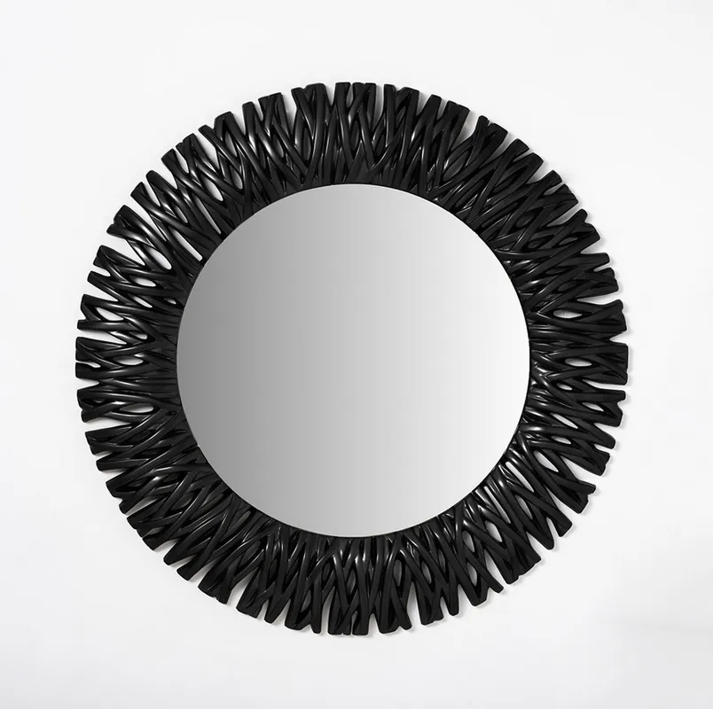 Espejo redondo ramas negro 120 cm - Espejos