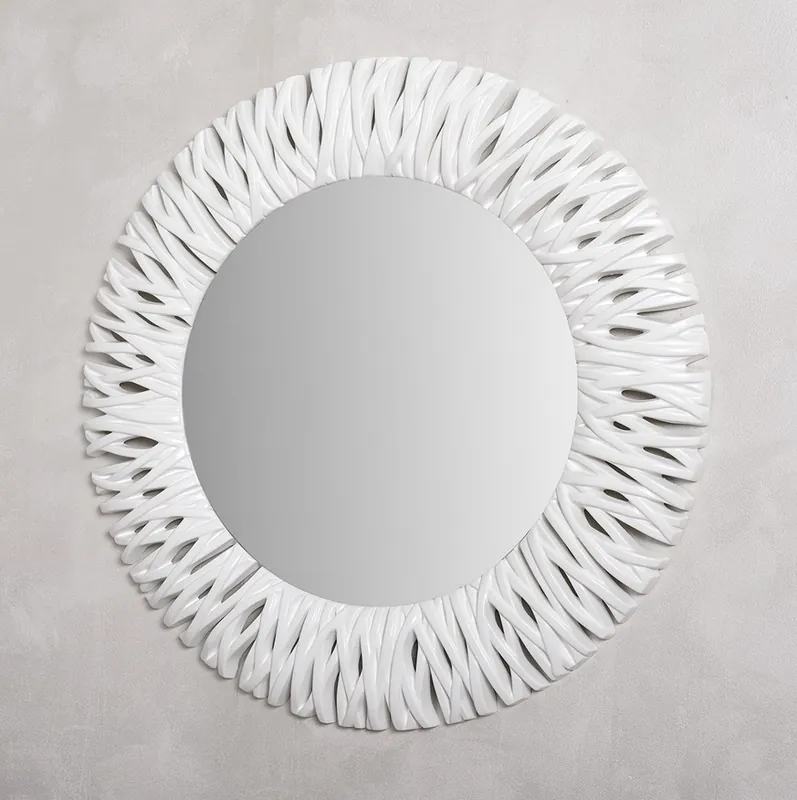 Espejo redondo ramas blanco 120 cm - Espejos
