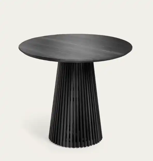 Mesa redonda Art madera de mindi negro 90 cm - Mesas de comedor
